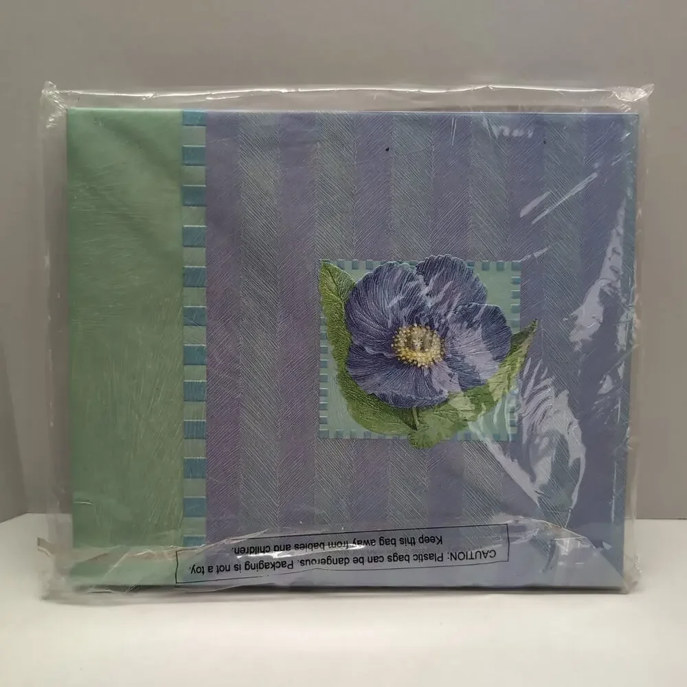 K & Company 8.5 x 8.5 Scrapbook Album Poppy Striped Top Loading Purple Green